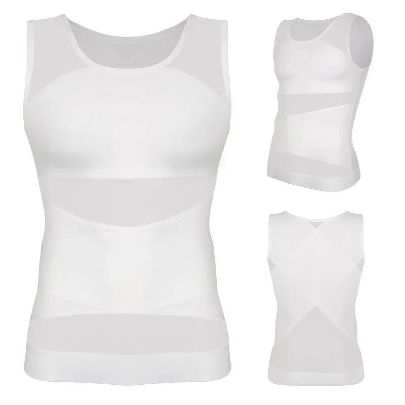 Slimming Firm Tummy Control Compression Undershirt Shapewear for Men