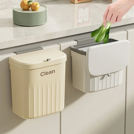 Japanese Wall/Cabinet Doors Mount Two-Way Opening Odor-Blocking Trash Can