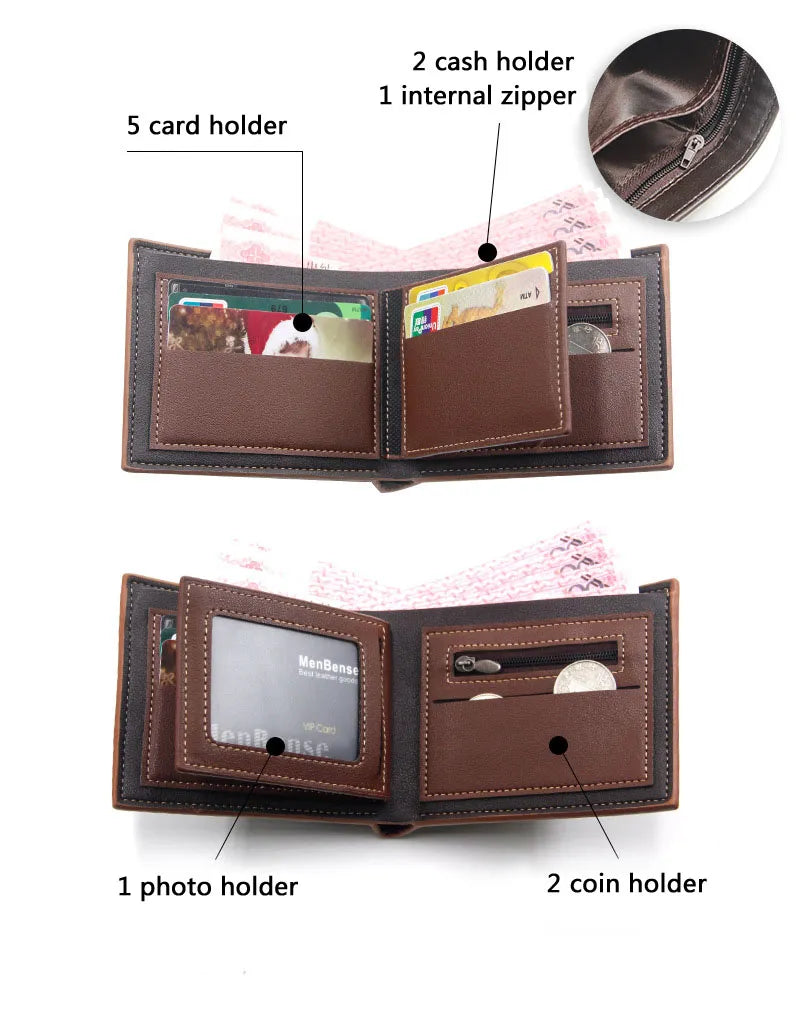 Short Slim Coin Pocket Classic Men Wallets