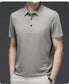 Short-Sleeve Plaid Pattern Ice Silk Polo Shirt