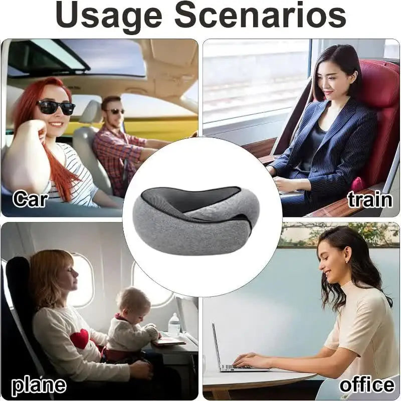 U-shaped Memory Foam Snail Style Adjustable Travel Pillow