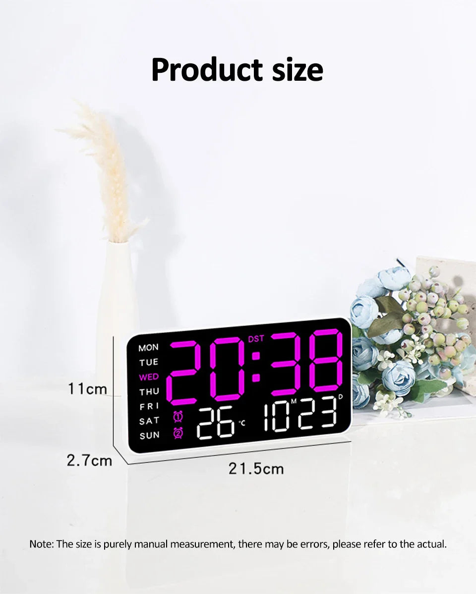 Seniors-Friendly Easy-Read Large Display LED Voice Control Alarm Clock