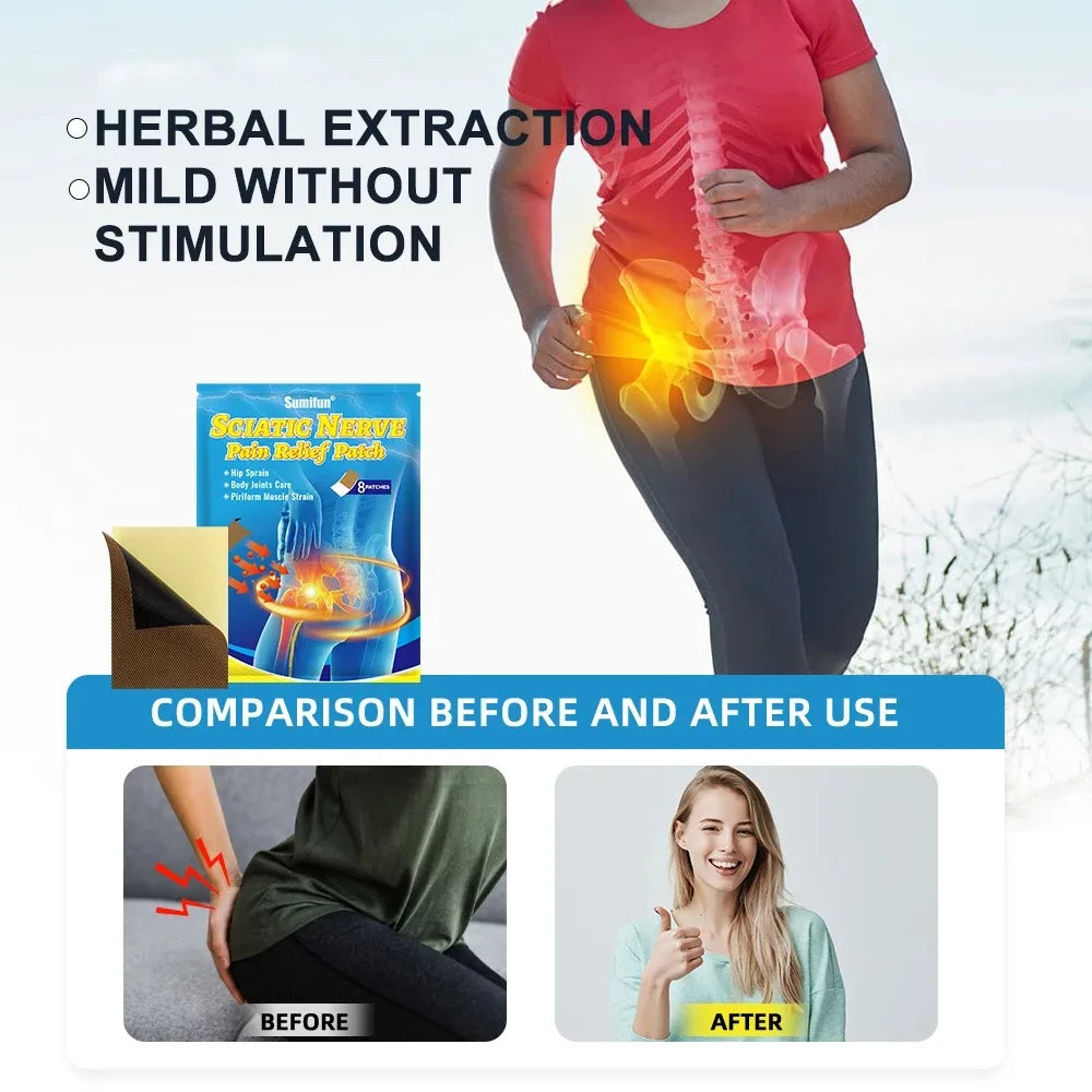 Deep Penetration & Long-Lasting Relief Natural Herbal Sciatic Nerve Orthopedic Plaster