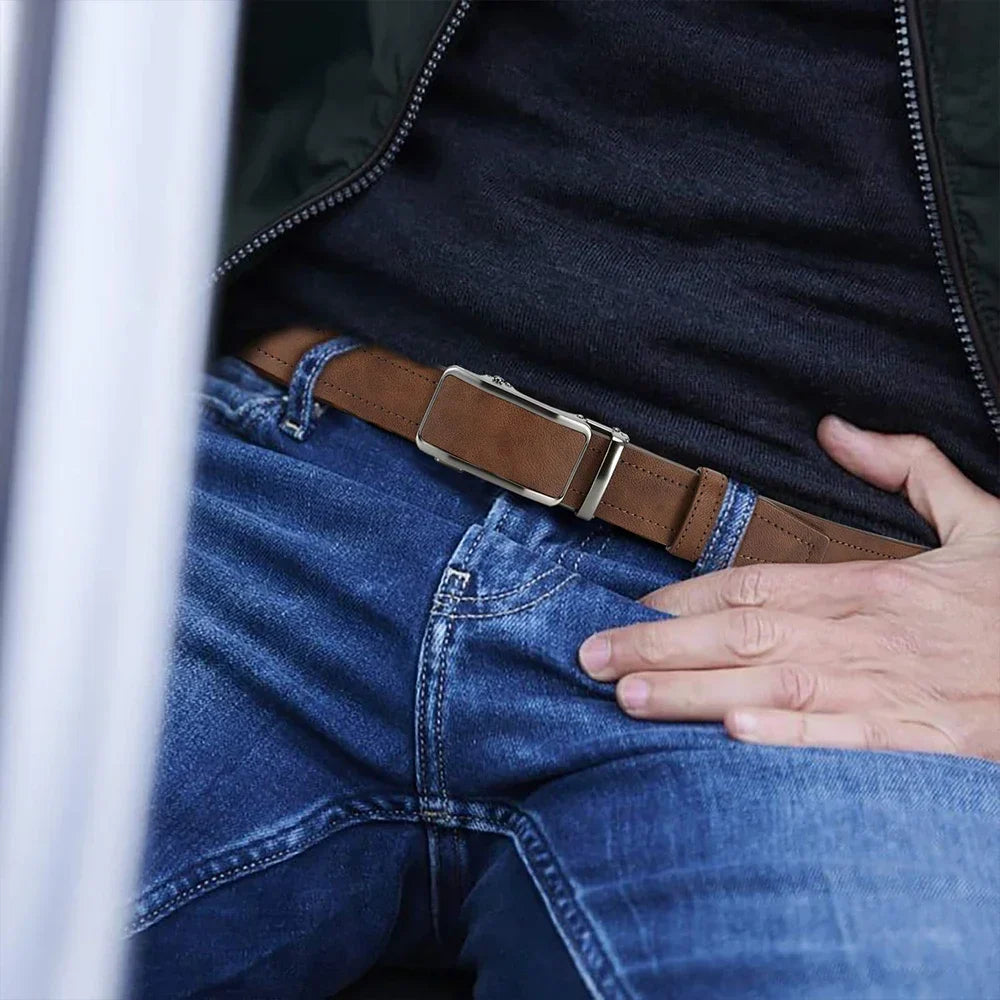 One-Handed Operation Automatic Buckle Holes-Free Micro-Adjustable Belt