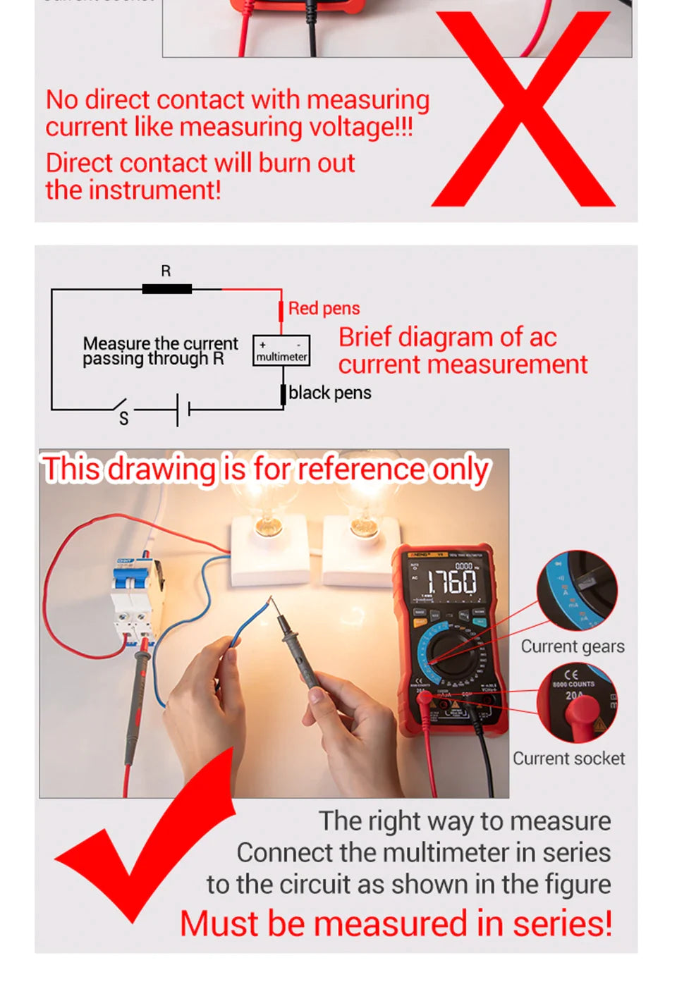 Professional Rechargeable Non-contact LCD Screen Digital Multimeter