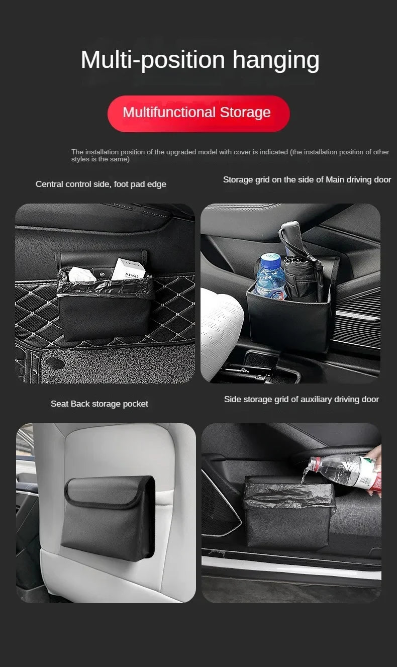 Multi-Use Foldable Car Organizer / Trash Container with Easy Clip-On Design