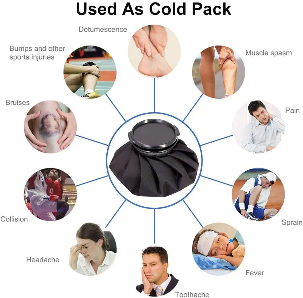 Professional Hot/Cold Compress Bandage with Reusable Ice Bag Pack & Elastic Strap