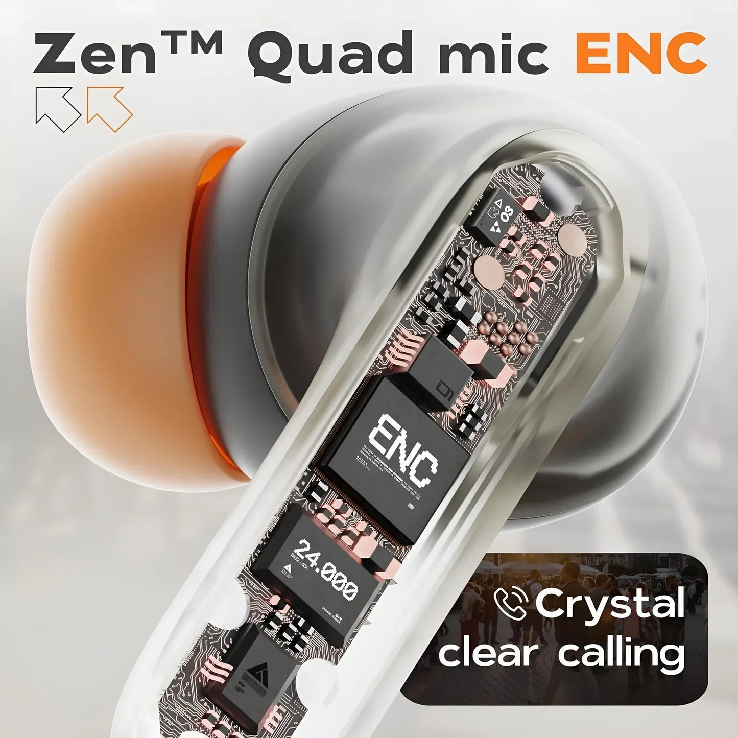 TWS Dual Microphone Earphones with Active Noise Cancellation & Ultra-low Latency