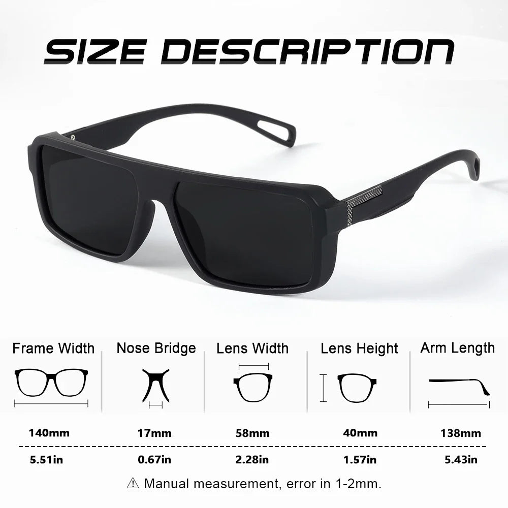Classic Square Polarized UV400 Protected Anti-reflective Driving Sunglasses