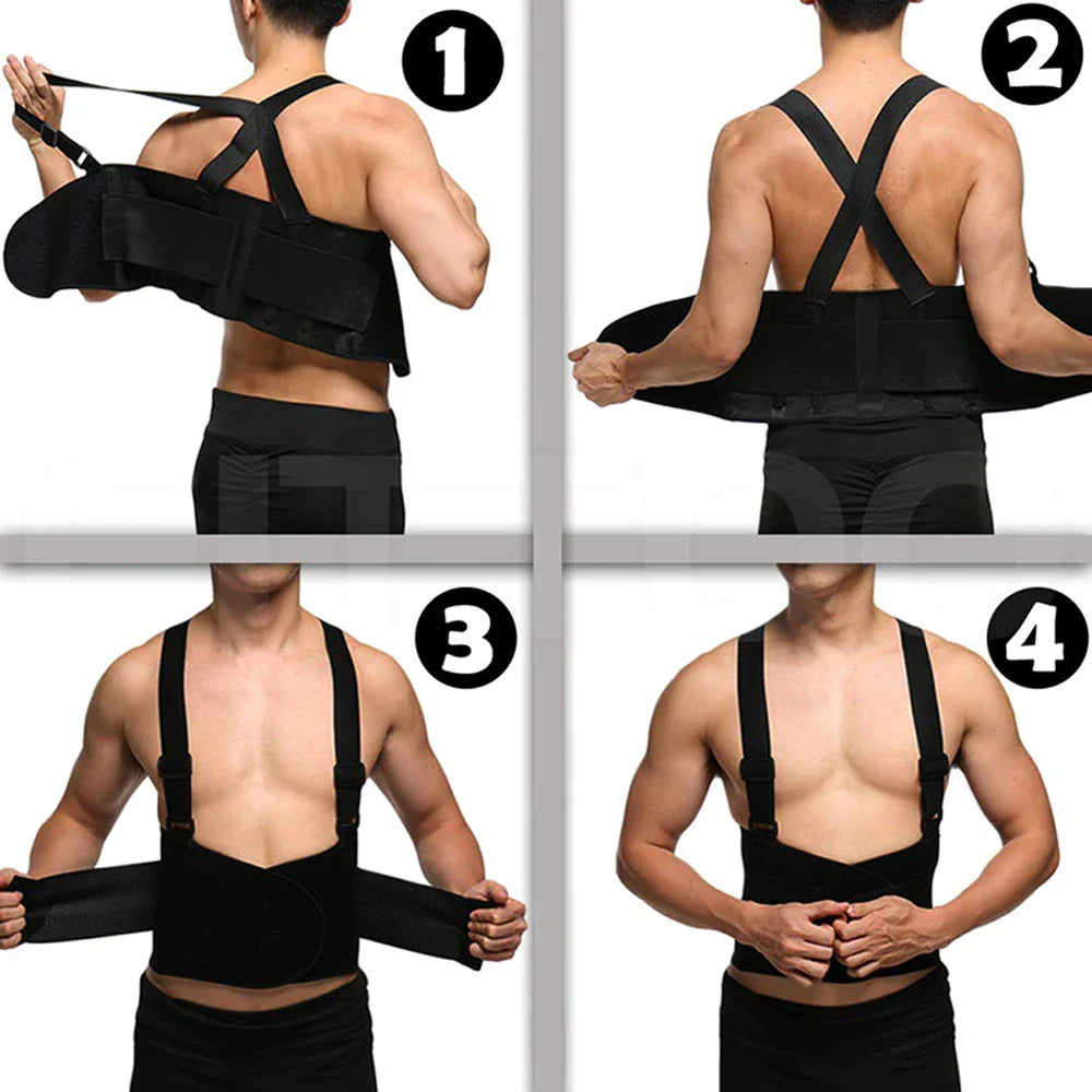 Adjustable Heavy Lifting Medical Lumbar Support Belt with Removable Suspenders