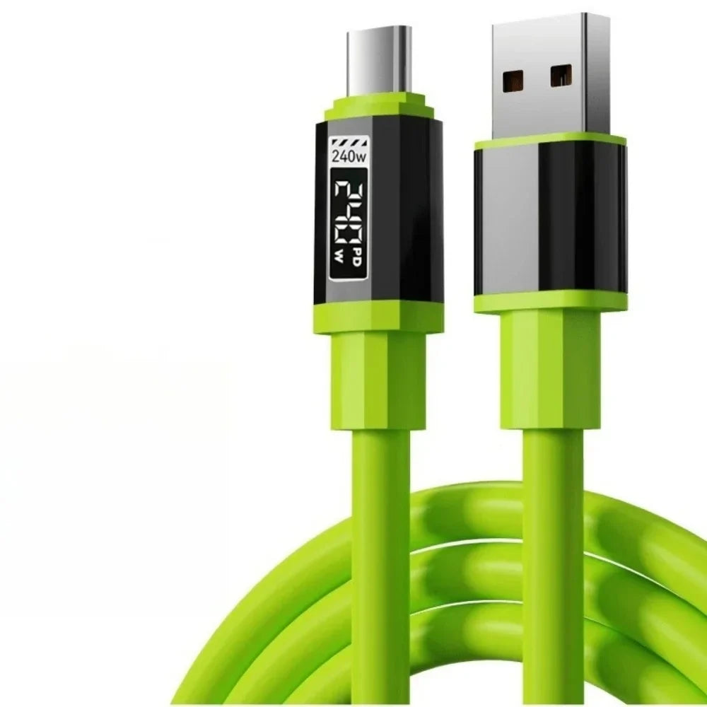 Super Fast 240W 6A High-Power Universal Charging / Data Cable With HD Digital Display