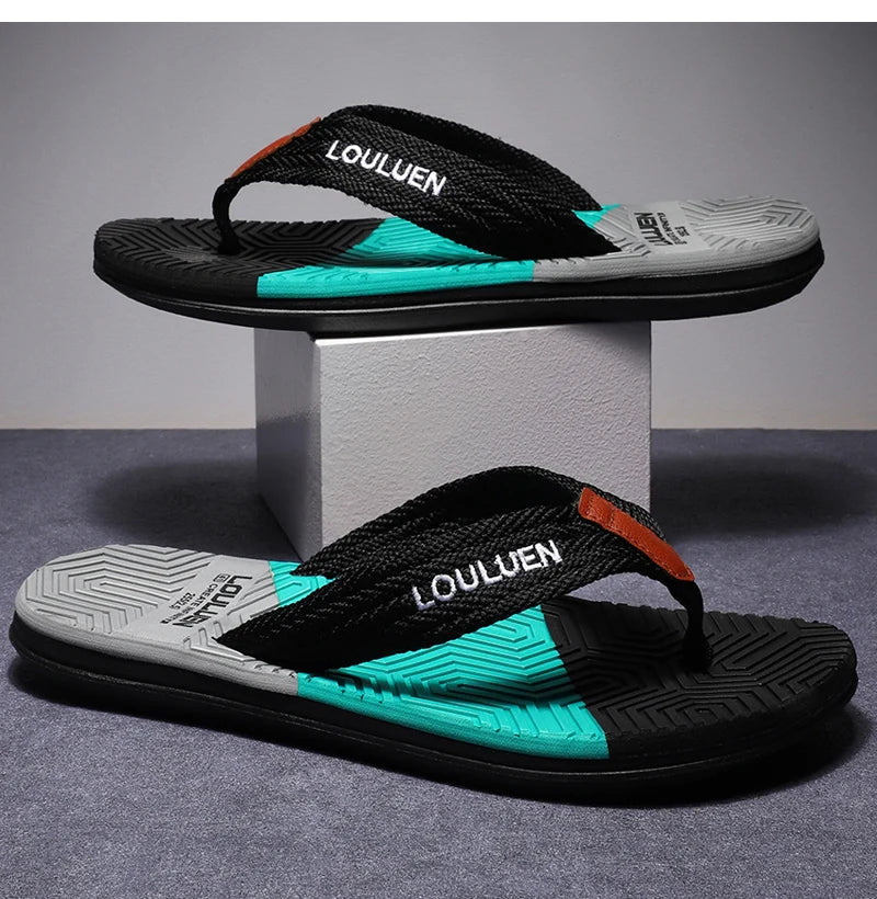 Waterproof & Anti-Slip Flexible Men's Cushioned Summer Flip Flops