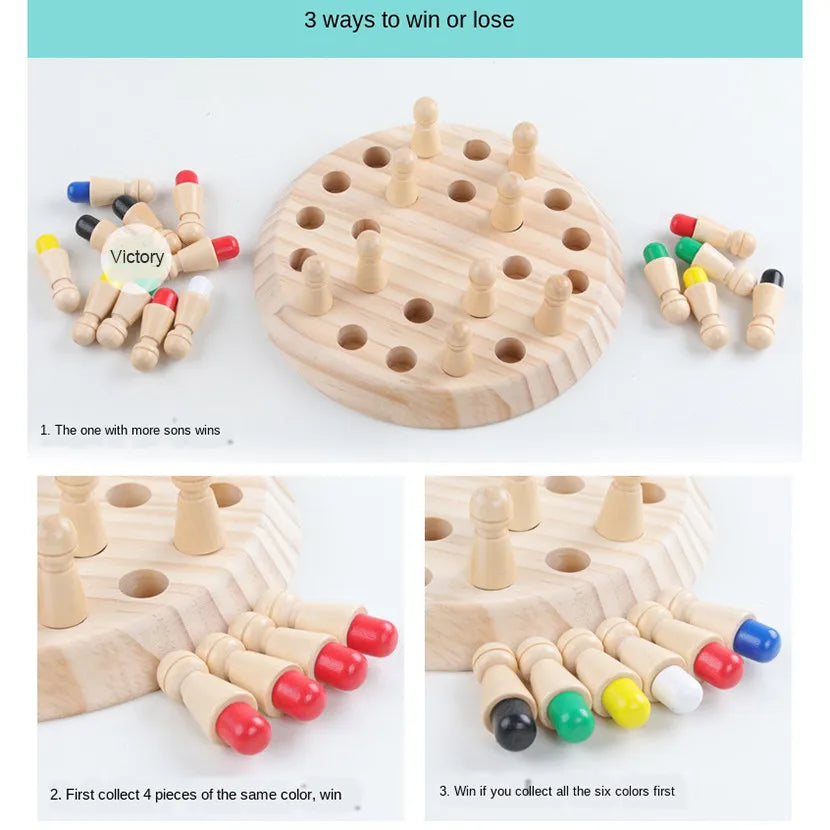 Wooden Memory & Focus Brain Boosting Peg Puzzle Game for Seniors