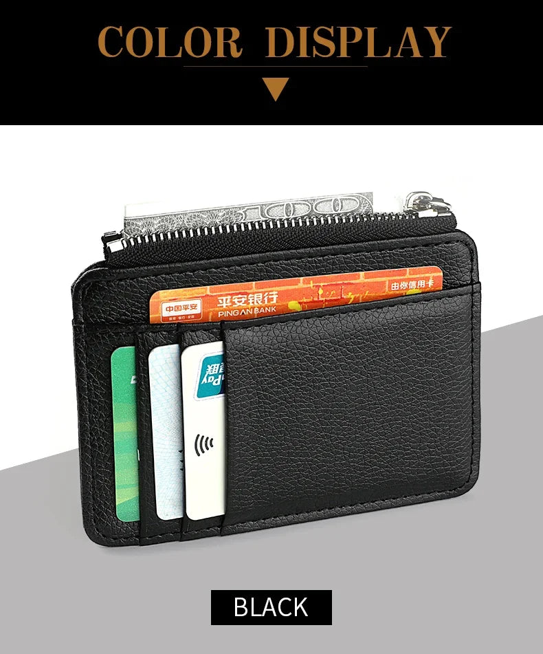 SlimZip Zippered Mini Wallet with Card Slots & Coin Pocket