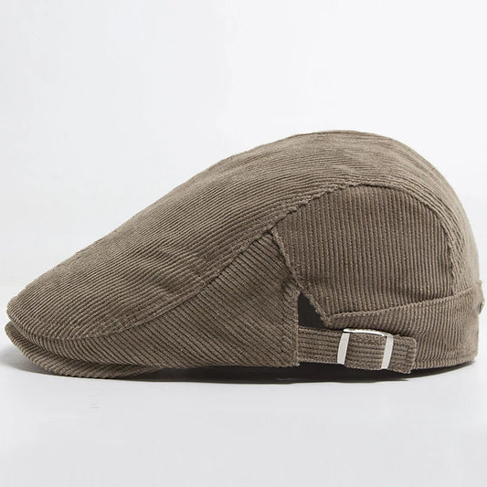 Vintage Corduroy Front and Back Wear Newsboy Flat Cap