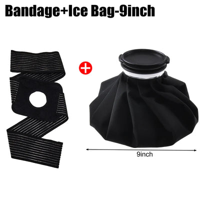 Professional Hot/Cold Compress Bandage with Reusable Ice Bag Pack & Elastic Strap