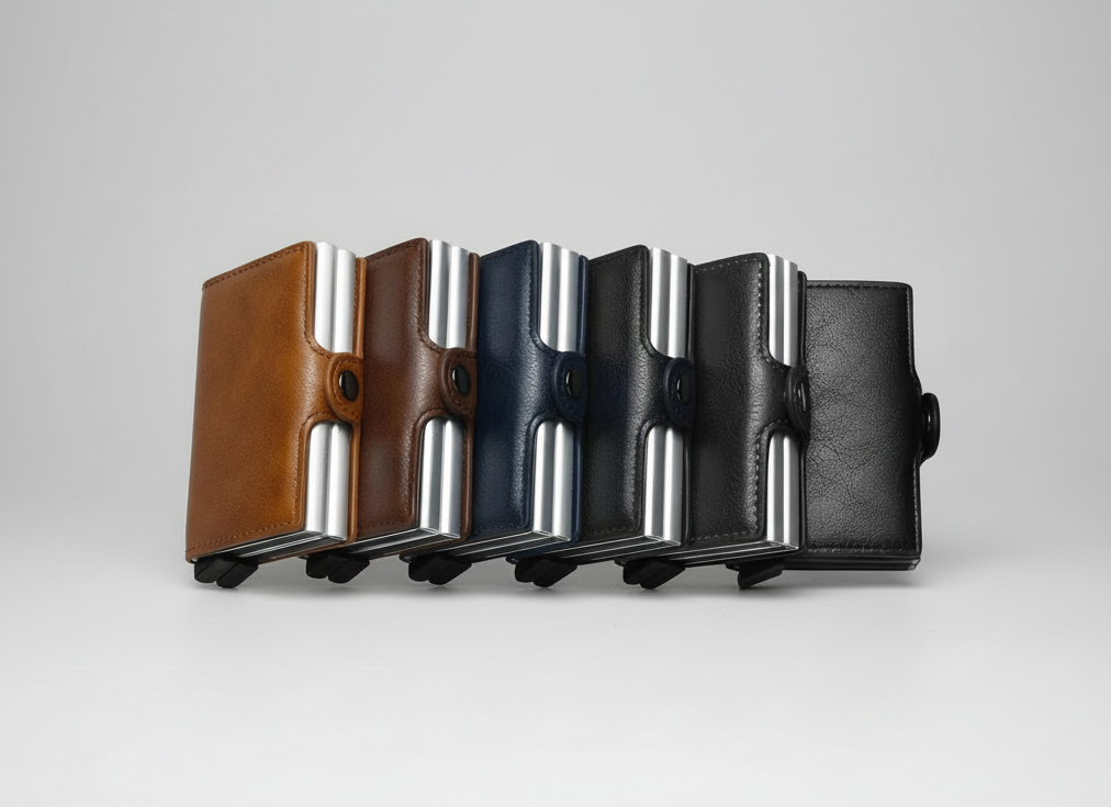 DoubleDeck 14 Cards Quick Pop-Up Access RFID Protection Mini Wallet