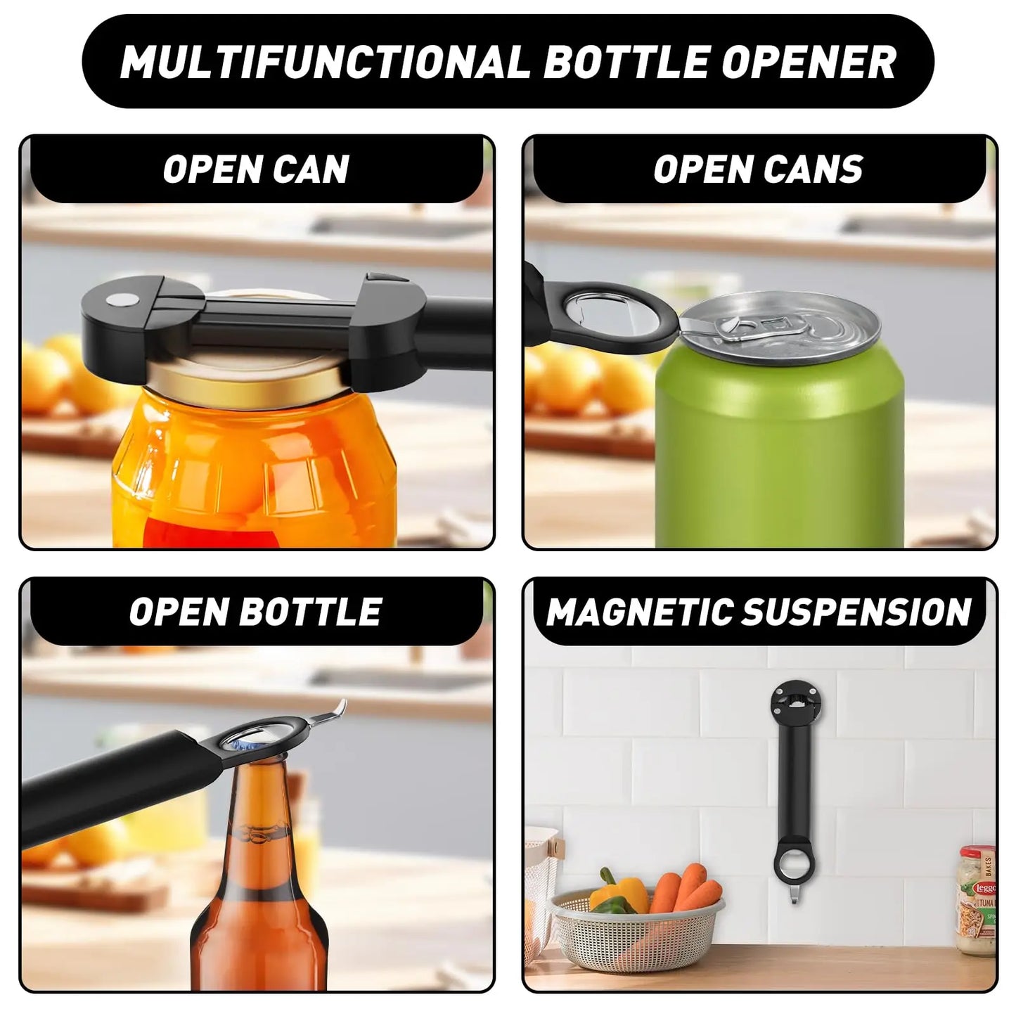 SeniorComfort No-Strain Adjustable Multifunctional Can/Bottle/Jar Opener