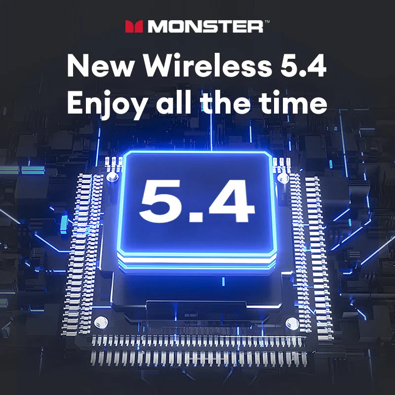 Monster Bluetooth 5.4 Dual Mode HIFI Stereo & HD Calls with Noise Reduction Earphones