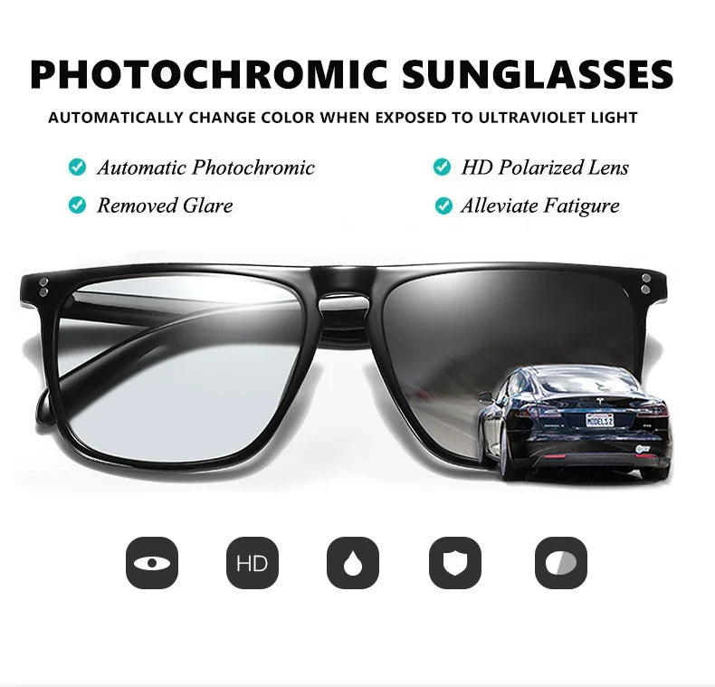 Anti-Glare Photochromic Polarized Day & Night Vision Driving Sunglasses