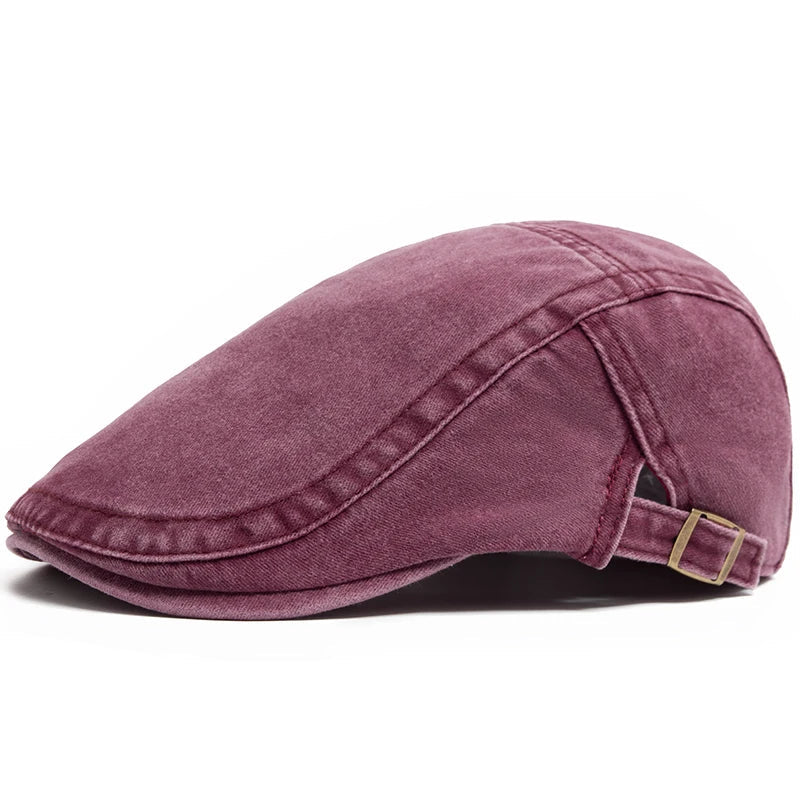 Vintage Soft Cotton Breathable Lightweight Adjustable Fit Newsboy Cap