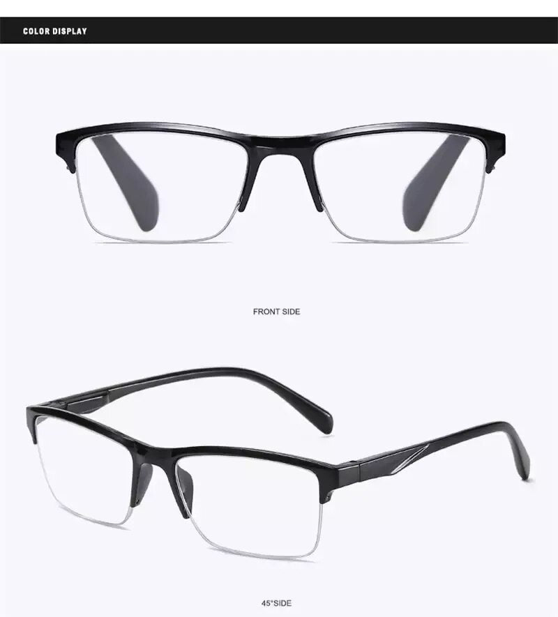 Half-Frame Clear Lens Retro Reading Glasses