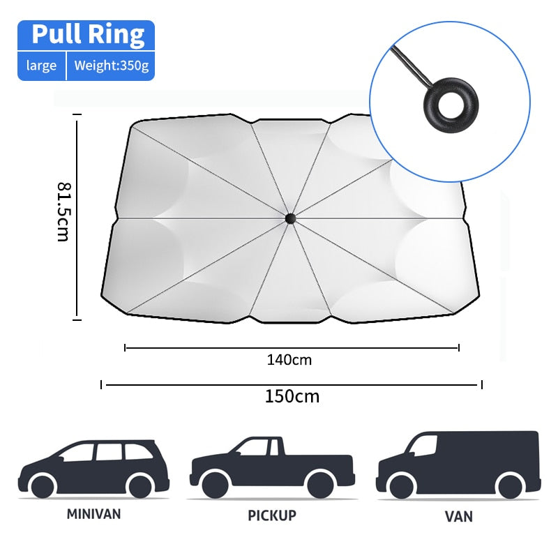 Pull Ring Smart Design Car Windshield Sunshade Umbrella