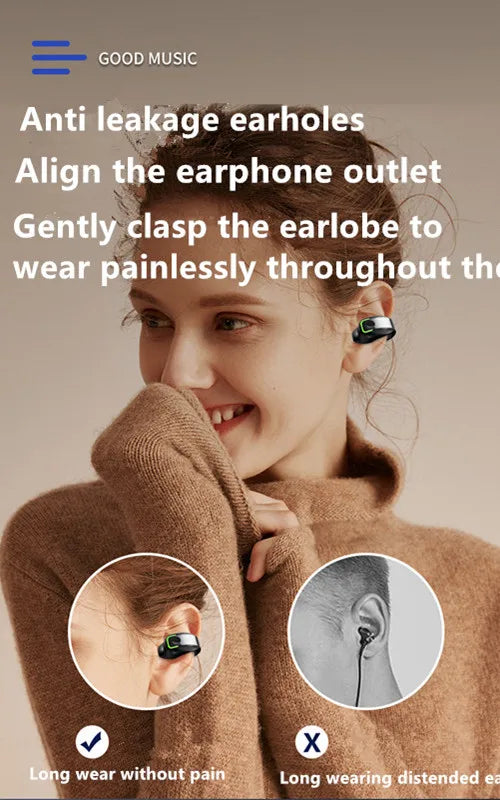Open-Ear HD Sound Noise Reduction & Low Latency Clip-On Earphone