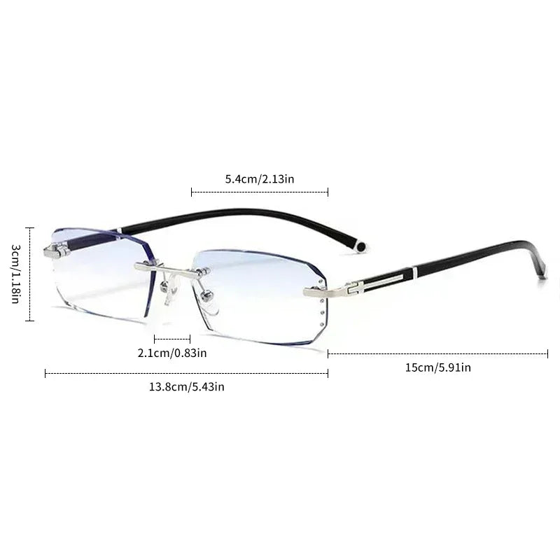 Luxury Ultralight Diamond-Cut Rimless Reading Glasses
