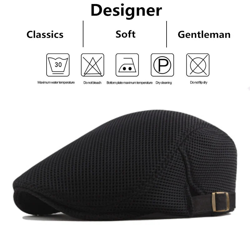 BreezeFit Adjustable Lightweight Breathable Mesh Newsboy Cap