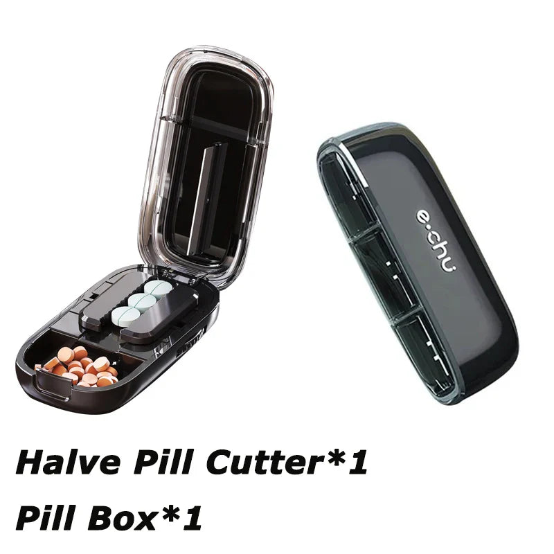 Japanese Smart Pills Splitter (Halved / Quartered) with Storage Organizer