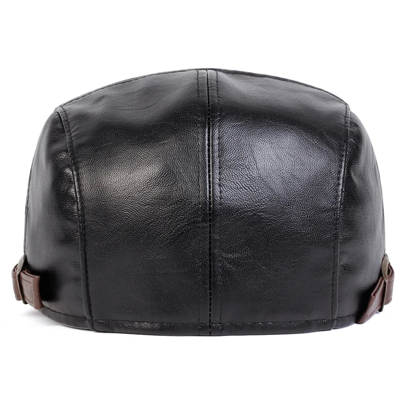 Classic vintage style Pu Leather Lightweight adjustable Comfortable Fit Newsboy Caps