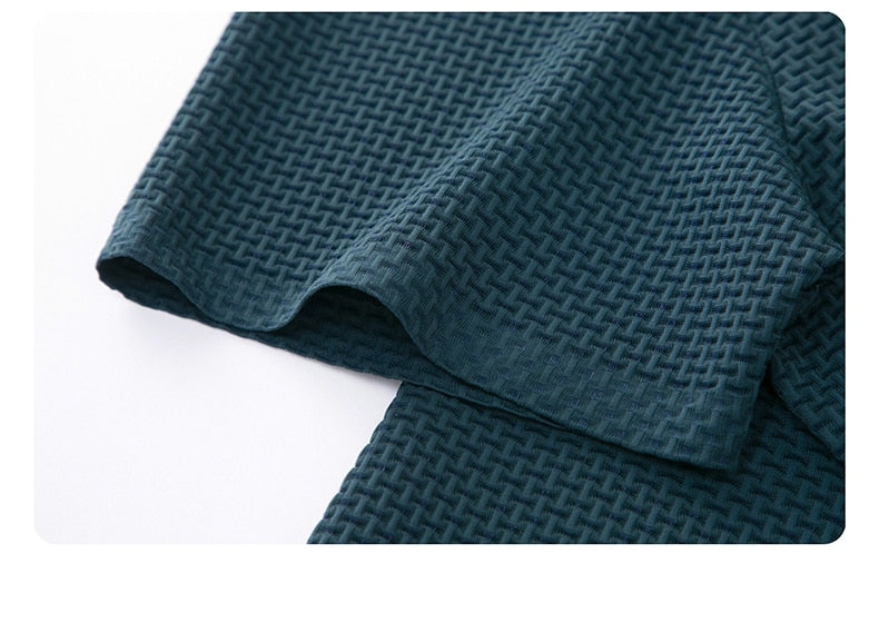 Short-Sleeve Plaid Pattern Ice Silk Polo Shirt