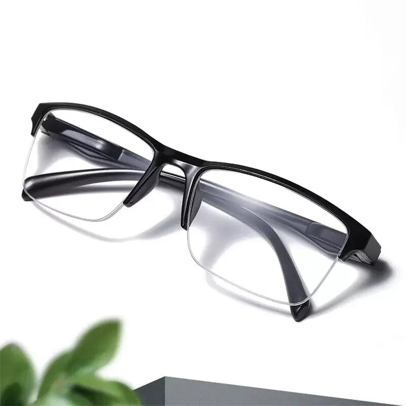 Half-Frame Clear Lens Retro Reading Glasses