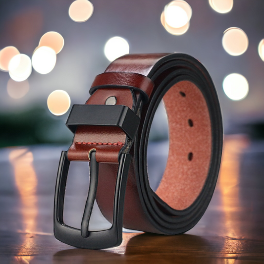 Vintage Black Pin Buckle Casual Leather Belt