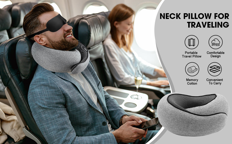 U-shaped Memory Foam Snail Style Adjustable Travel Pillow