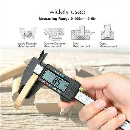 Electronic Digital mm/in Carbon Fiber Caliper with Large LCD Display