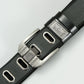Urban Scale Metal-Like “Fish Scale” Texture Pin Buckle Canvas Belt