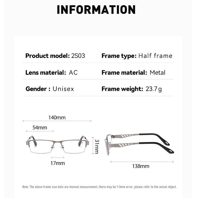 Ultra-Light Photochromic Crystal-Clear Vision Reading Glasses
