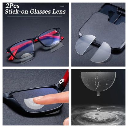 Stick-On Reusable Bifocal Reading Lens Inserts For Prescription & Sunglasses
