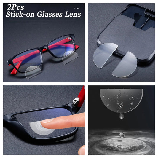 Stick-On Reusable Bifocal Reading Lens Inserts For Prescription & Sunglasses