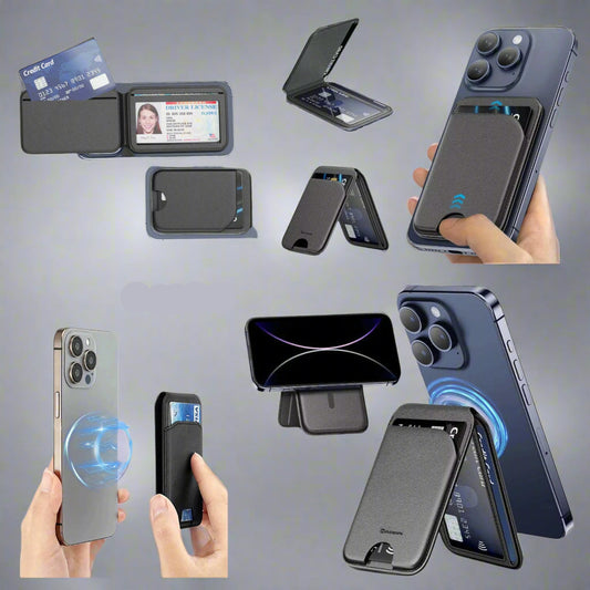 MagSafe 3-in-1  RFID-Blocking Magnetic Card Holder with Adjustable iPhone Stand