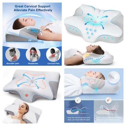 Cervical Support Orthopedic 2-in-1 Memory Foam Neck & Shoulder Pressure Relief Pillow