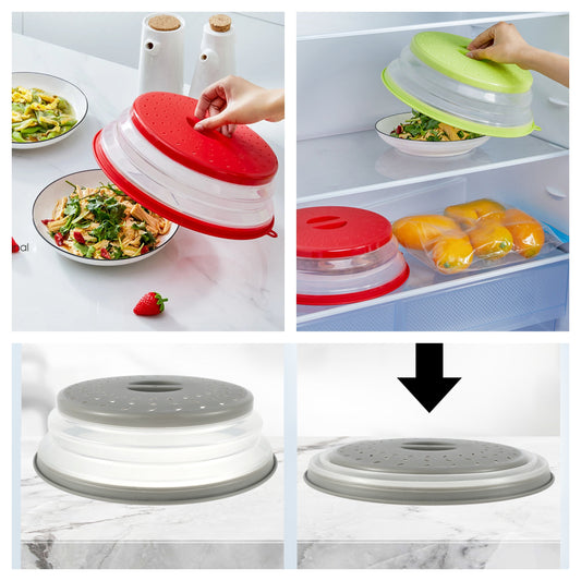 Multi-Purpose 3 in 1 Collapsible Microwave Splatter Cover