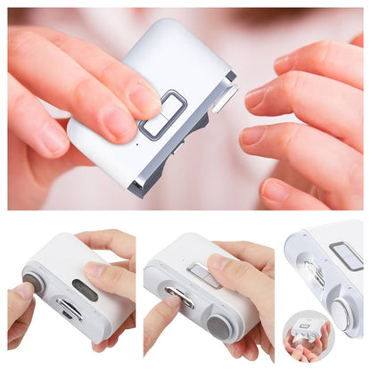 Rechargeable 2 in 1 Electric Nail Clipper & Nano Glass 360° Rotation Nail File