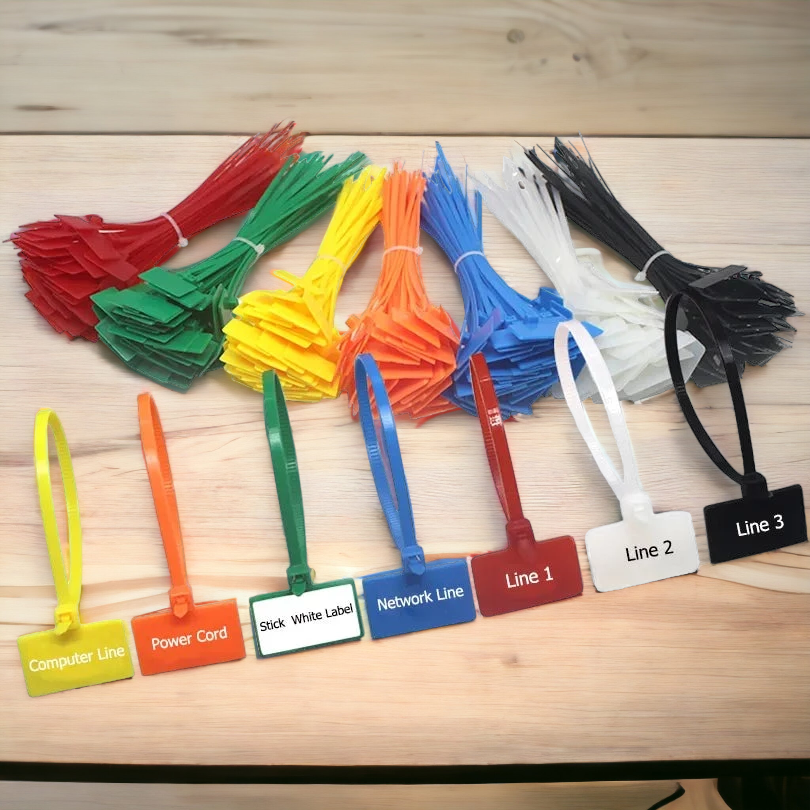 Self-Locking Zip Ties with Tag Labels (100pcs)