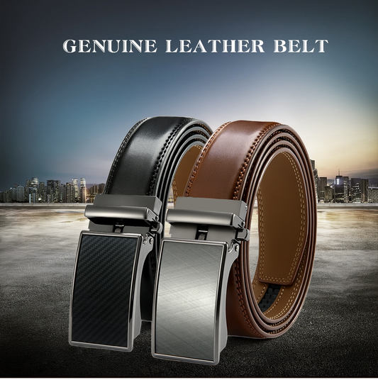 Premium Automatic Genuine Leather Ratchet Mechanism Belt