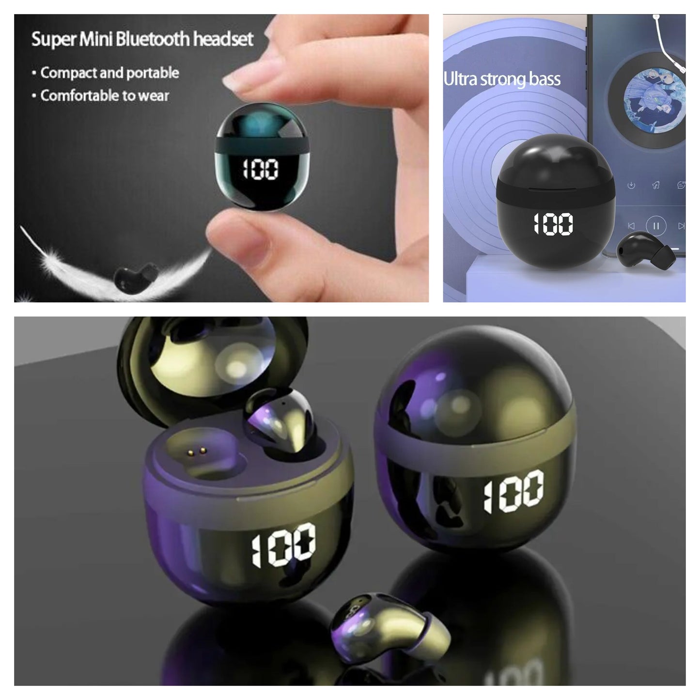 Invisible Noise Reduction Bluetooth Ultra-lightweight Micro Earbuds