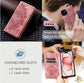 Full Screen Protection Deluxe Zipper Wallet Case with Foldable Kickstand for iPhone
