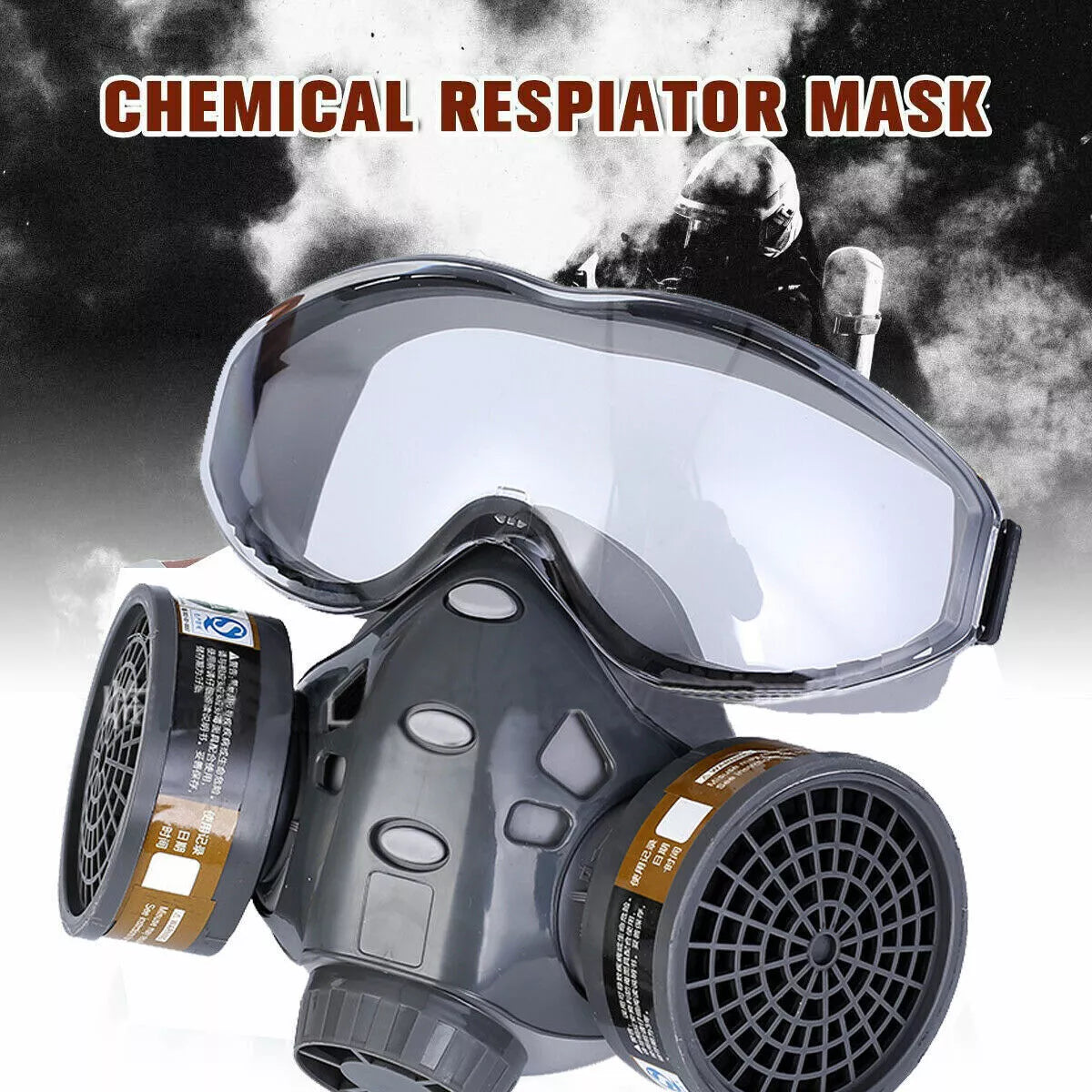 Dual Filter Respirator Reusable Half Face Gas Protection Mask